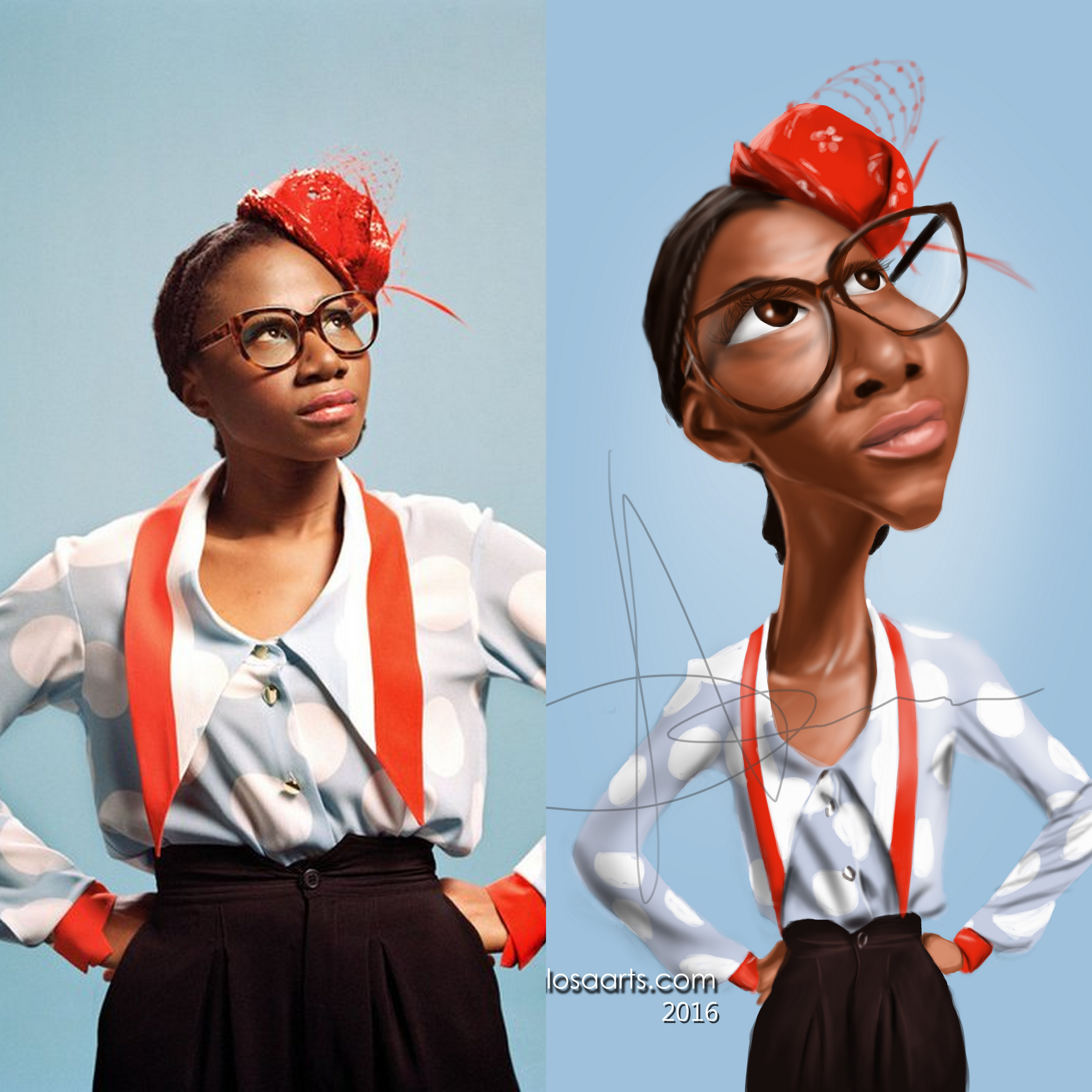 Digital caricature left top