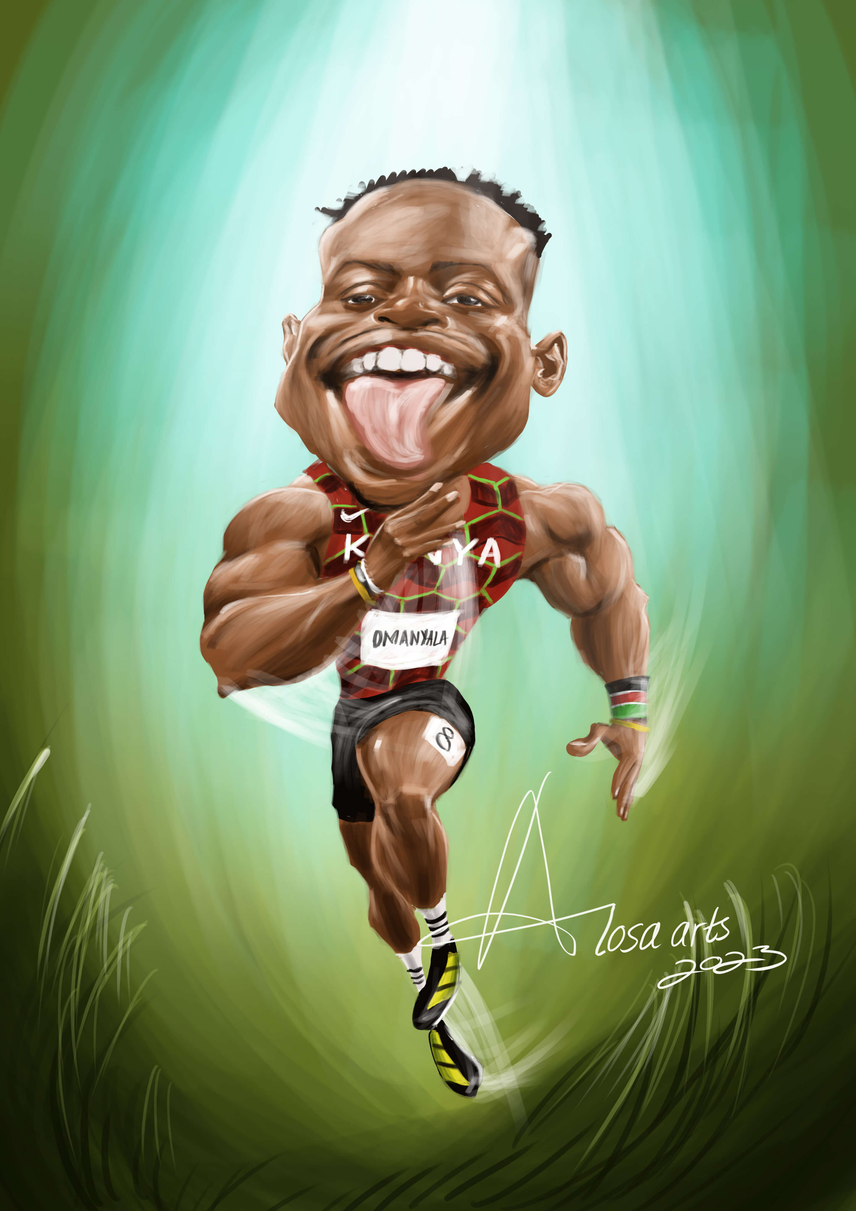 Ferdinand Omanyala caricature