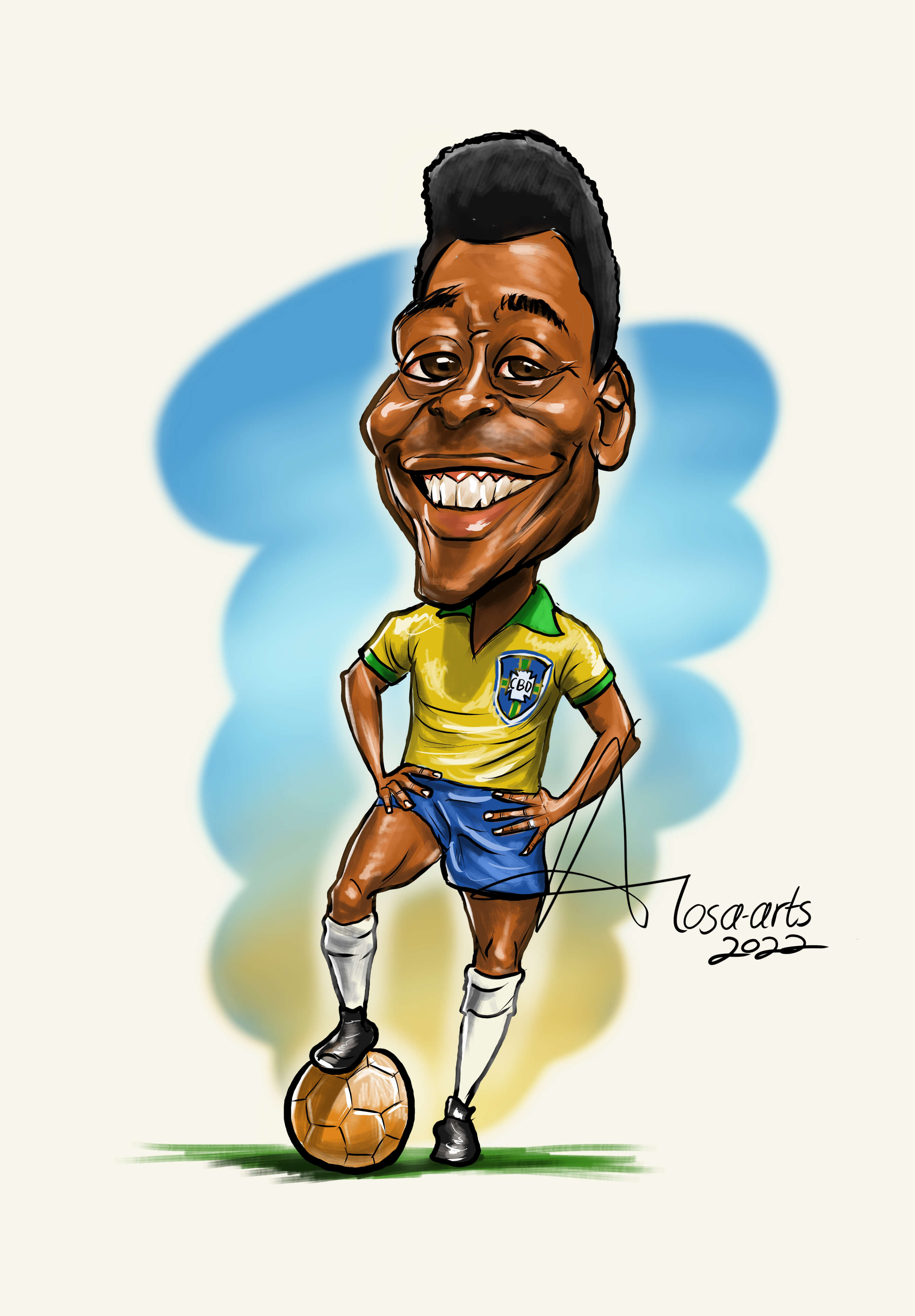 Pele caricature